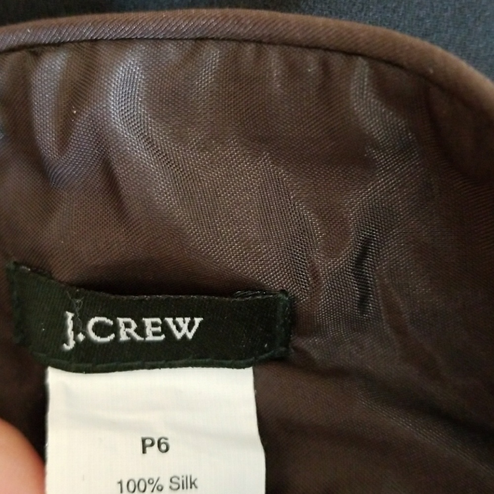 5/$25 J Crew Silk Halter Dress Brown Size 6 PETITE - Picture 4 of 6